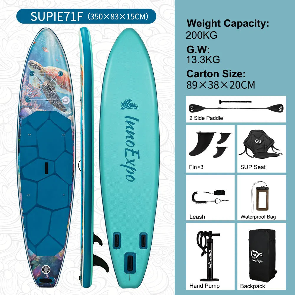 Uppblåsbar SUP-bräda från InnoExpo med halkfri yta – 320–350 cm