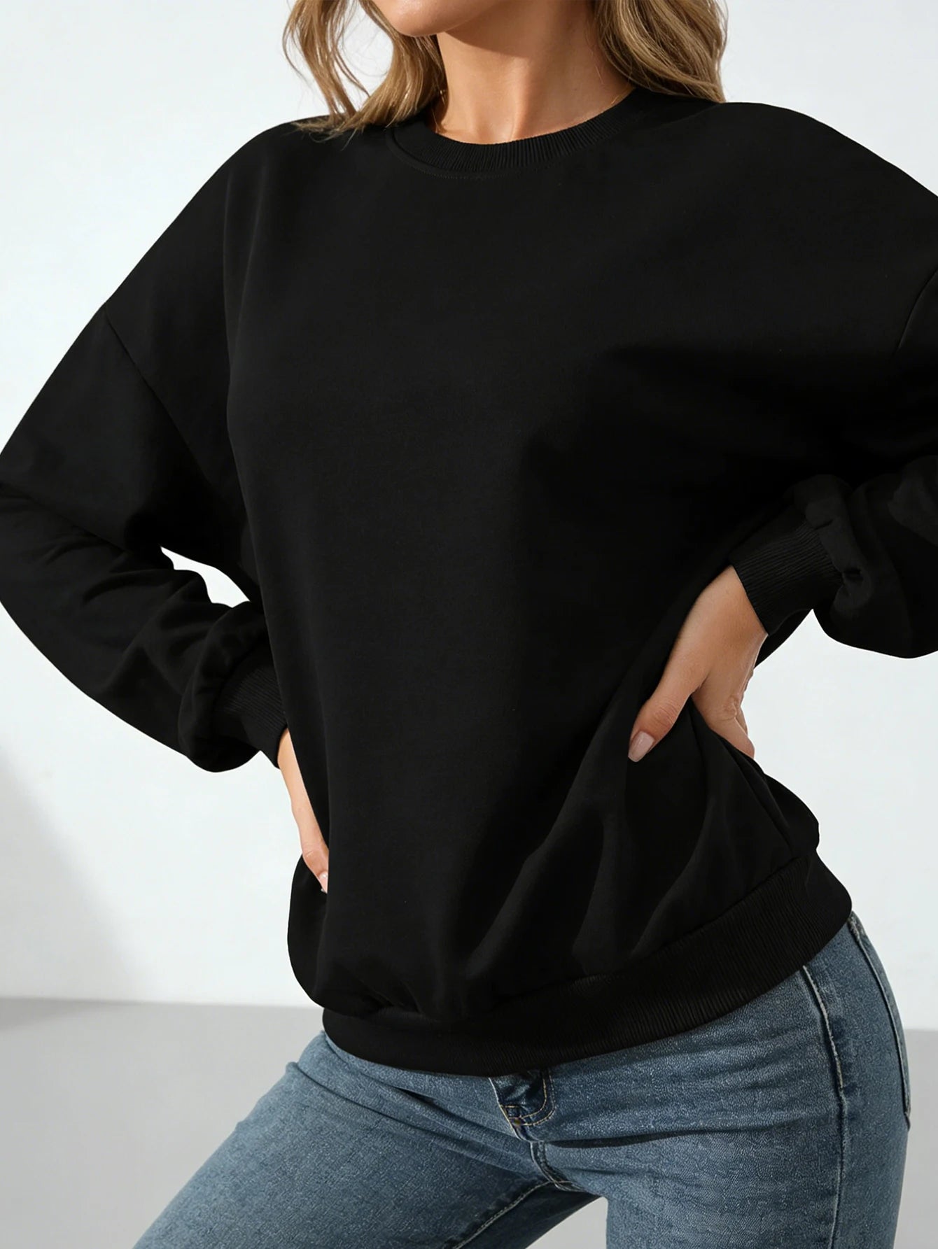 Women's Pullover Round-Neck Trendy Casual Sports Hoodie Top Base Layer Shirt, Versatile, Fashionable Round-Neck Hoodie