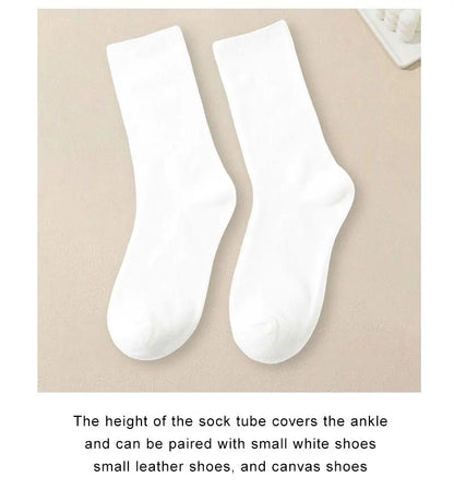 1/510 Pairs Women Solid Color Socks Simple Versatile Fashionable Socks Antibacterial Odor Resistant Breathable Comfortable Socks
