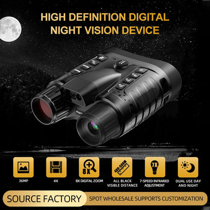 4K Night Vision Goggles 36MP Night Vision Binoculars with Rangefinder 3.2" HD Screen 4500mAh Rechargeable Battery for Adults