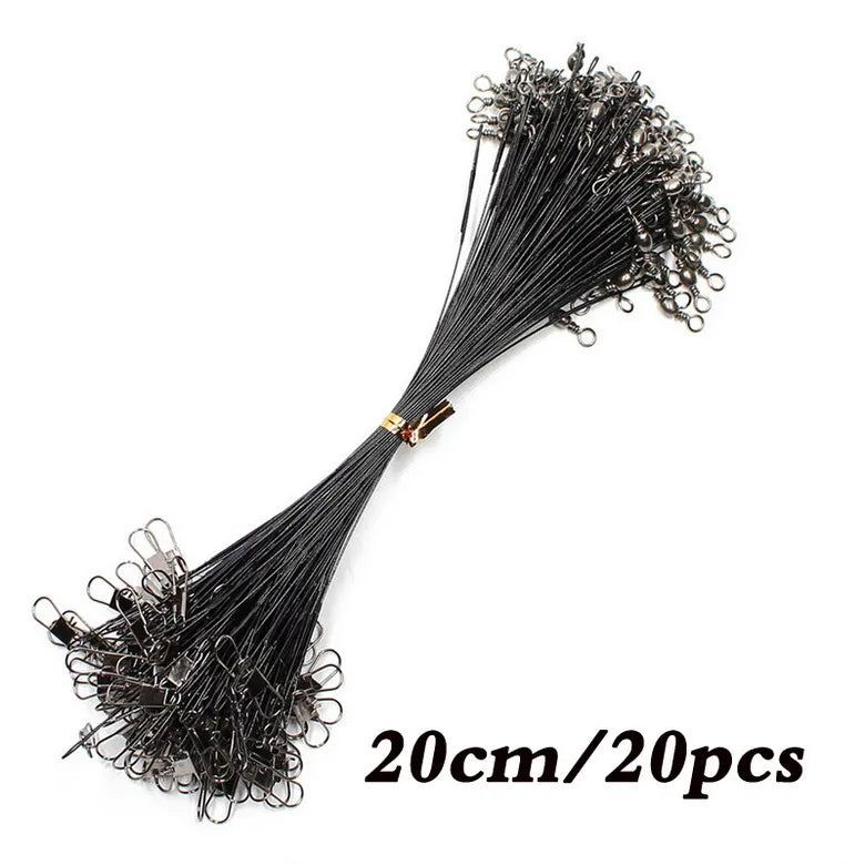 Stålförtommar med Svivel – 20-pack, 15/20/30cm, Betsskyddad Wire