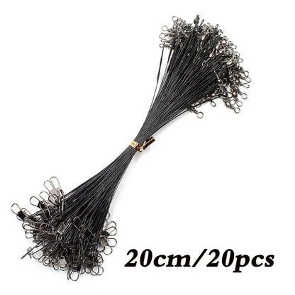 Stålförtommar med Svivel – 20-pack, 15/20/30cm, Betsskyddad Wire