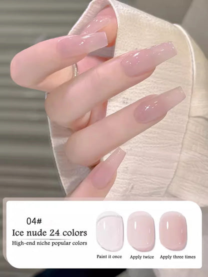 1-30pcs PSK Nude Pink Color Nail Art Ice Transparent Bare Color Nail Enamel 2026 New Net Red Popular White Gel Nail Polish