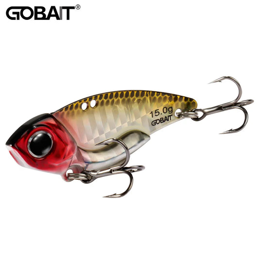 VIB Drag Metall Jig Hårt Bete 7g 10g 15g Sked Spinner Laser Målning 3D Ögon Fiskeredskap 3X Krokar Swimbait Pesca Bete