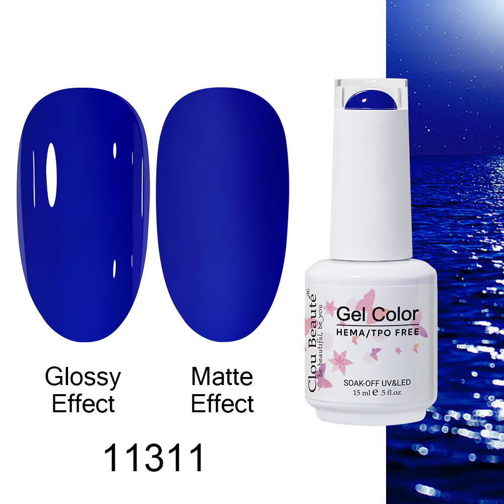 Clou Beaute Gel Nail Polish Neon Brown Royal Blue Red Green Pastal Nude Nail Art Varnishes Gel Lacquer Top Coat UV Gel Nail