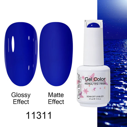 Clou Beaute Gel Nail Polish Neon Brown Royal Blue Red Green Pastal Nude Nail Art Varnishes Gel Lacquer Top Coat UV Gel Nail