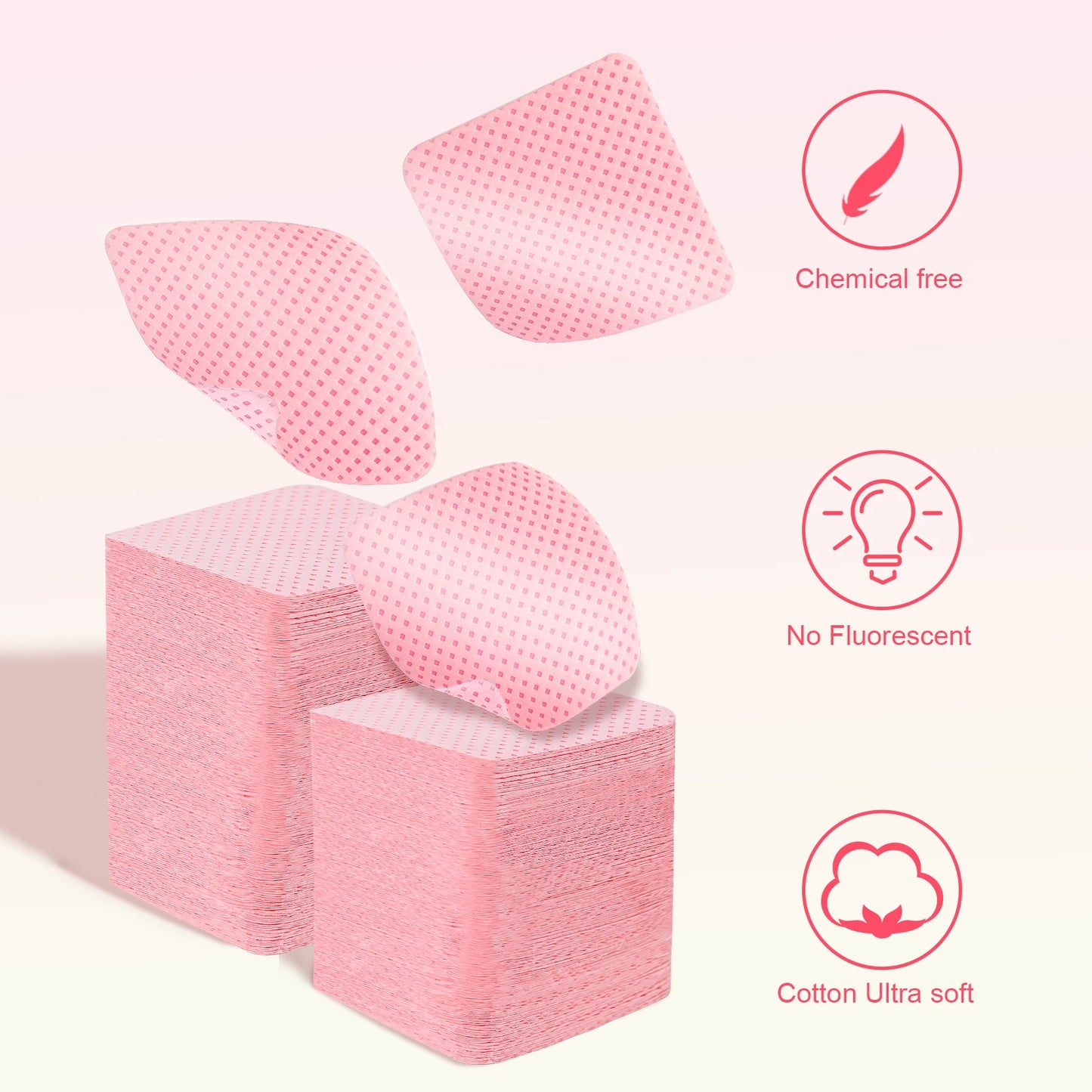 1080pcs Boxed Nail Art Lint-Free Eyelash Glue Wipes Paper Gel Polish Remover Clean Glue Cotton Pads Beauty Cleaning Tools