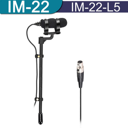 Professional 3 Pin 4 PIN XLR Violin Microphone 3.5mm Portable Condenser Musical Instrument Mic for Wind Sax Piano Clarinet IM-22