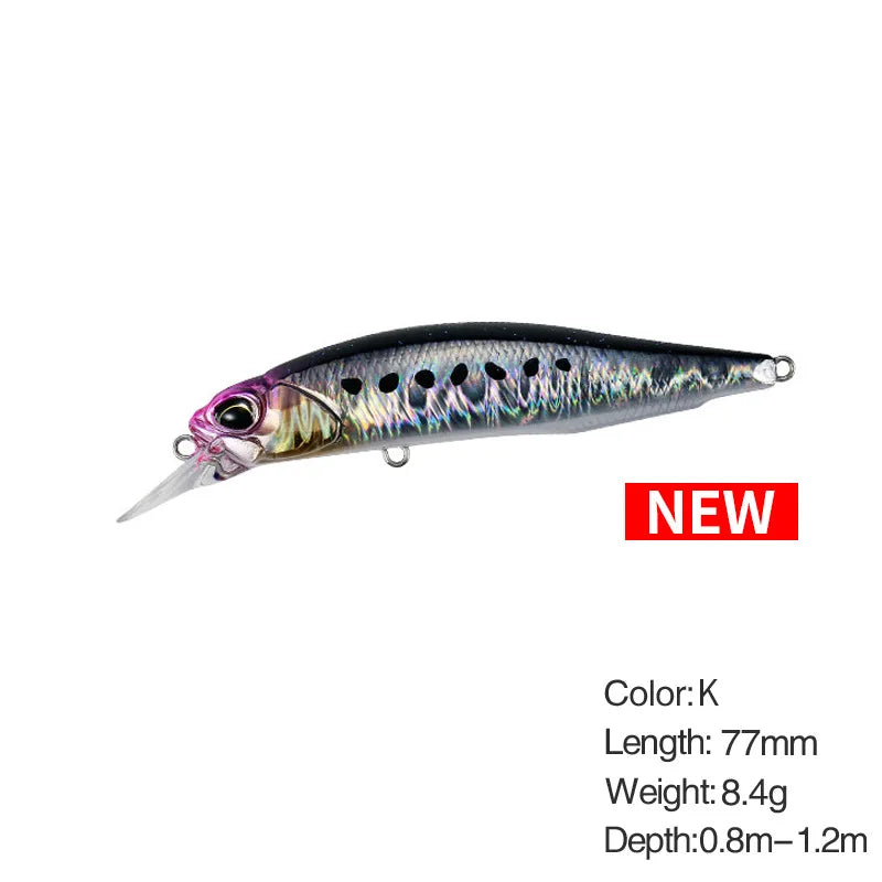 Minnow Fishing Lure Wobbler Rozante 77SP Long Cast Hover Swaying Lure Jerkbait Artificial Bait Culter 77mm/63mm Alburnus Bait