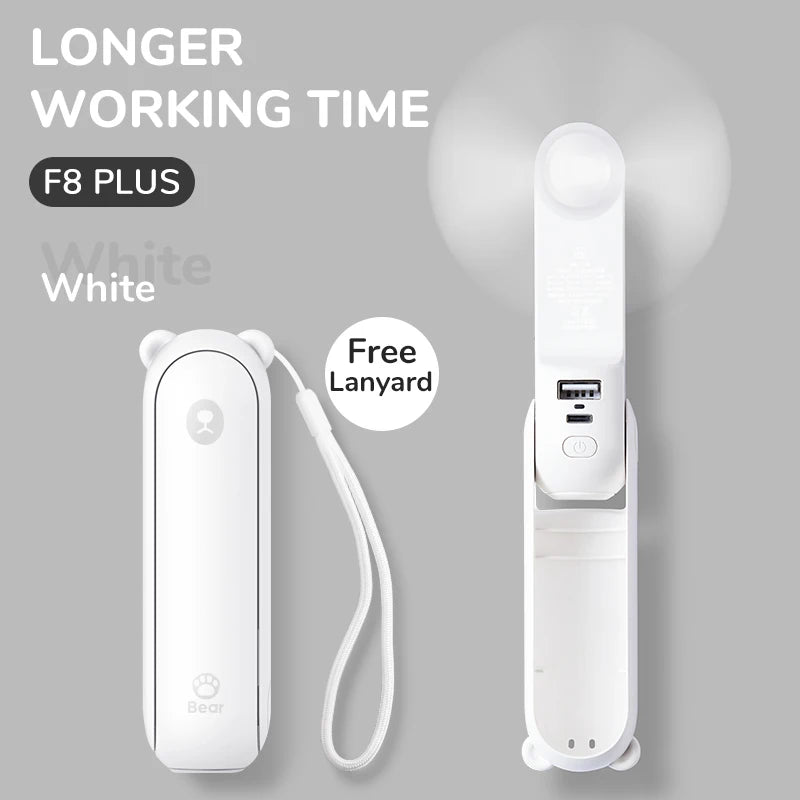 JISULIFE Handhållen Fläkt 3-i-1 – Ficklampa & Powerbank, F8 (2000mAh) / F8X (4500mAh), 7 Färger