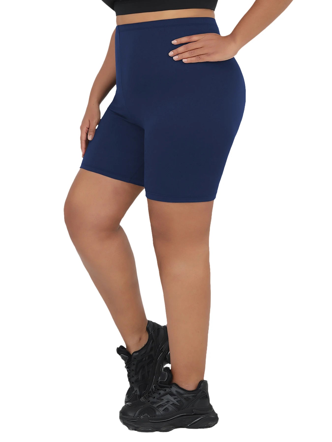 Plus Size Women Athletic Shorts Super Soft Biker No See Through Workout Yoga Running Home Casual