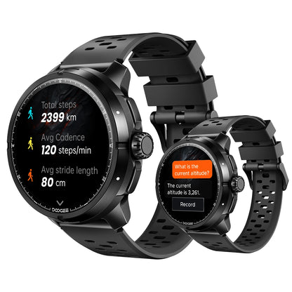 DOOGEE ANYMOVING M1 PRO Smart Watch 1.5" AMOLED Dual Band GPS Smart Watch with Offline Maps 170+ Sports Modes Fitness Watch 15-Day Battery AI Voice Assistant 5ATM Waterproof Outdoor GPS Watch