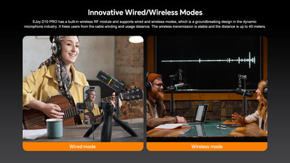 COMICA D10 PRO RGB Cardioid USB/XLR Dynamic Wireless Microphone Gaming Mic Voice Noise Reduction for Streaming Interview Podcast