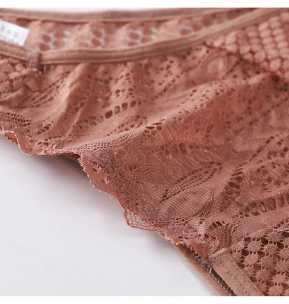 TERMEZY Women Sexy Lace Panties Low Waist Transparent Underwear Female G-String Solid Color Thong Soft Temptation Lingerie