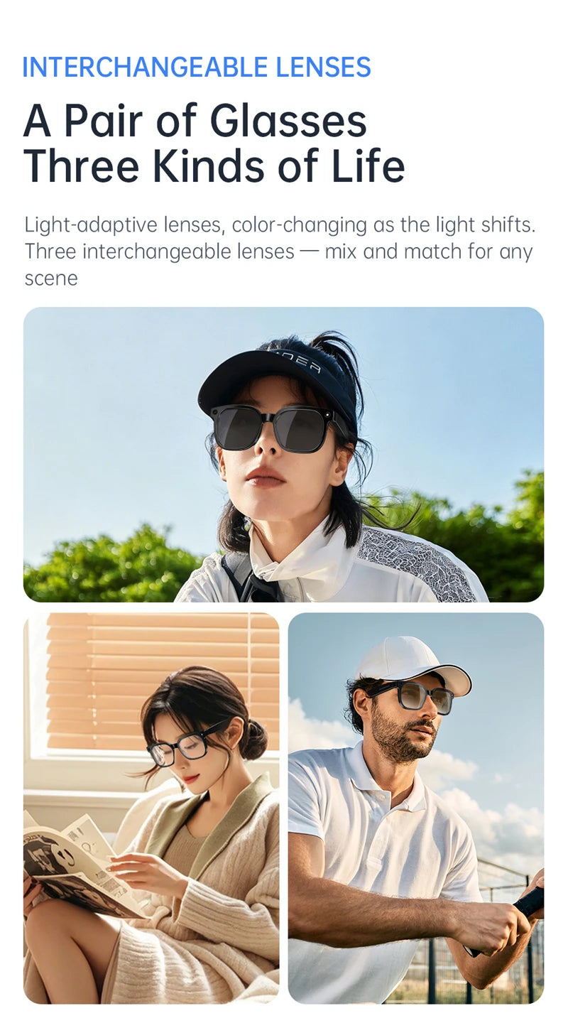 Xiaomi AI Camera Glasses Multi-functional 4K 800MP Photochromic Smart Glasses Anti-shake Shooting Tech With 290mah Large Battery
