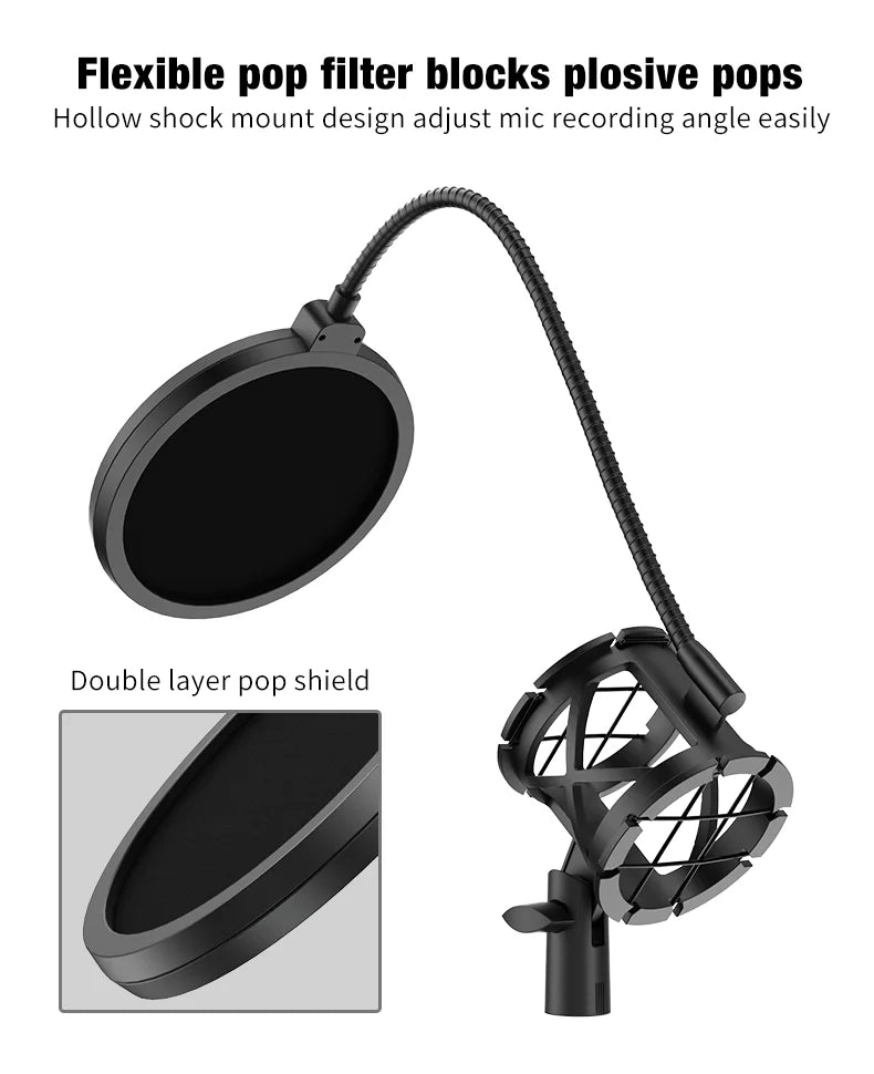 USB Microphone RGB Microfone Condensador Wire Gaming Mic for Podcast Recording Studio Streaming Laptop Desktop PC
