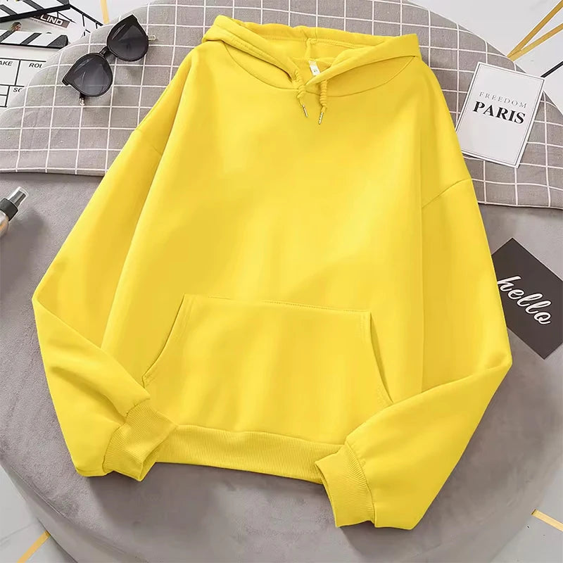 2026 white Hoodies men women Autumn Long Sleeve Pullover Tops Casual Pocket Hoodies Unisex Outer Loose Sport Wear