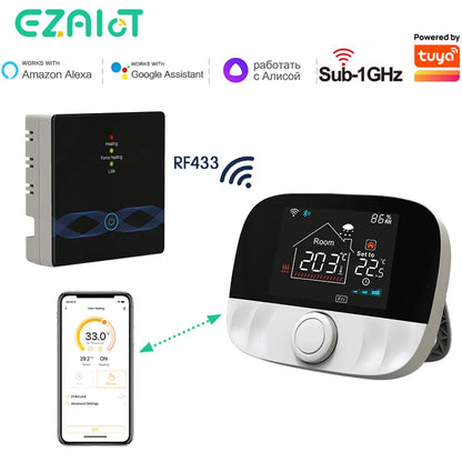 EZAIOT trådlös rumstermostat med mottagare – med eller utan Wi-Fi