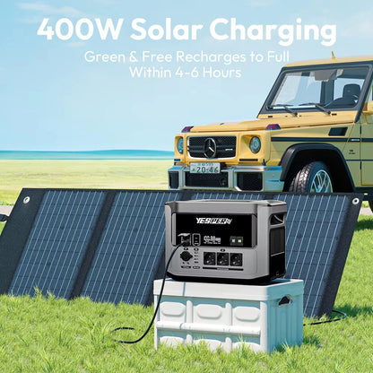 YESPER PB-58 Portabel Powerstation 1500W 1408Wh – LiFePO4, Ren Sinusvåg, Sol-redo, AC/DC/USB, Smart Display, Camping/Hem/Nöd, EU-lager (Tyskland)