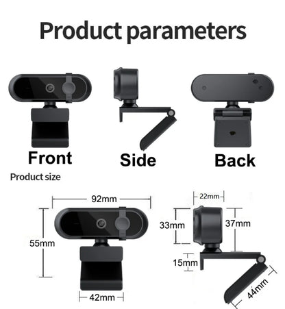 4K 2K Autofoucs Microphone Webcam 30fps Full HD for Gamer Live Video Calling Online Meeting Driver Free USB Plug Privacy Cover