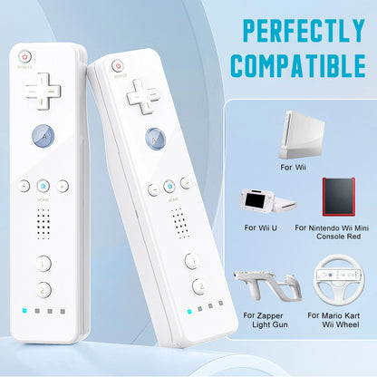 Nintendo Wii Trådlös Handkontroll 2-i-1 – Med/Utan MotionPlus, Silikonskål, Bluetooth, Wii/Wii U/Wii Mini