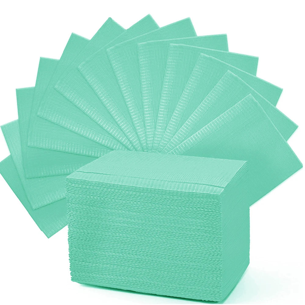 Disposable Tattoo Bibs 3-Ply Waterproof Dental Bibs Sheet Tattoo Table Covers Clean Pad for Nail Salon Dental Clinic Tattoo Shop