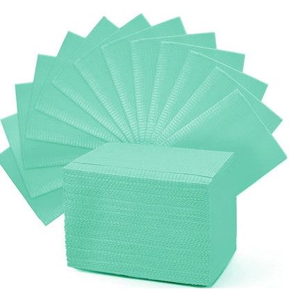 Disposable Tattoo Bibs 3-Ply Waterproof Dental Bibs Sheet Tattoo Table Covers Clean Pad for Nail Salon Dental Clinic Tattoo Shop