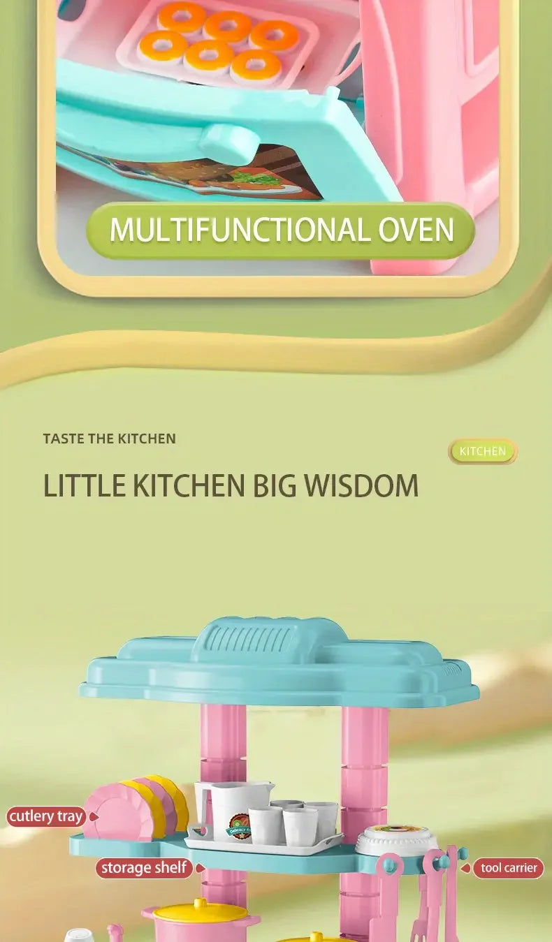 Mini köksbänk lekset DIY simulerad mat servis lekstuga rollspel