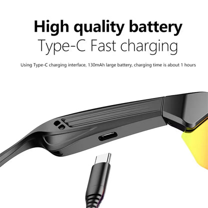 Cycling Running Bluetooth Smart Glasses Technology Audio Call Remote Headset Sunglasses Sports Driving Music Earbuds Headphones