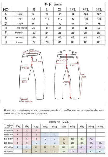 MOTOBOY jacka eller byxor herr – MB-J49 / MB-P49, M–4XL