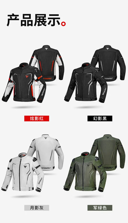 Motowolf Man Jacket Summer Motorcycle Jacket Breathable Motocross Jacket CE Certified Armor Protection Anti Fall Moto Clothing