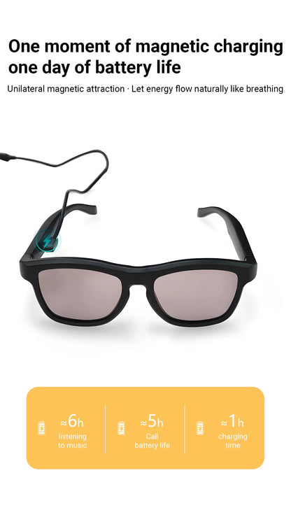 Touch Automatic Color Changing Dimming Bluetooth 5.4 Voice Assistant AI Smart Translation Music Glasses Men UV400 Protection
