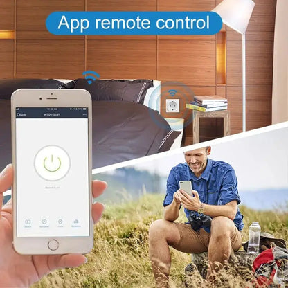 WiFi Smart Plug 16A/20A EU Smart Socket With Power Monitoring Timing Function Works with Tuya Smart Life App Voice Control