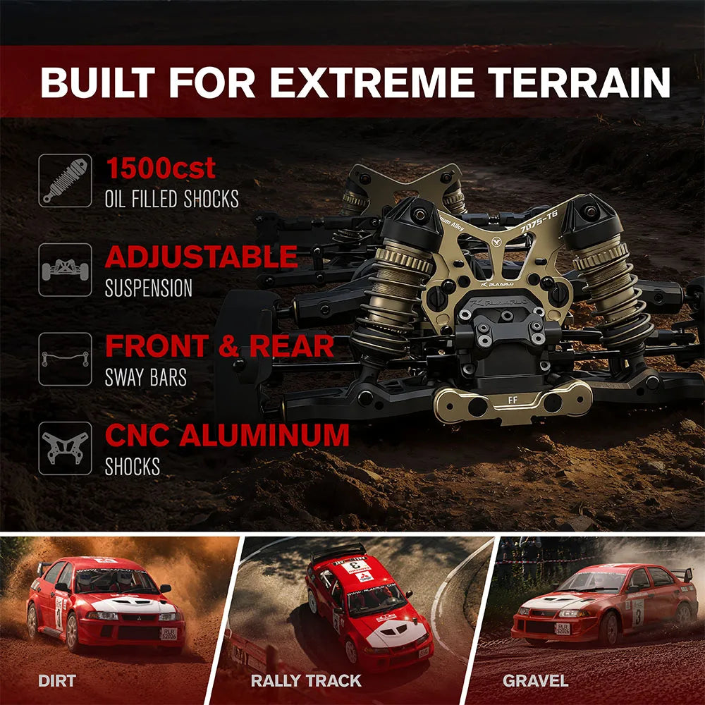 1/7 RC Rally Car 4WD For Mitsubishi Lancer EVO 6.5 Competition Grade Brushless High Speed RTR Remote Control Racing Vehicle