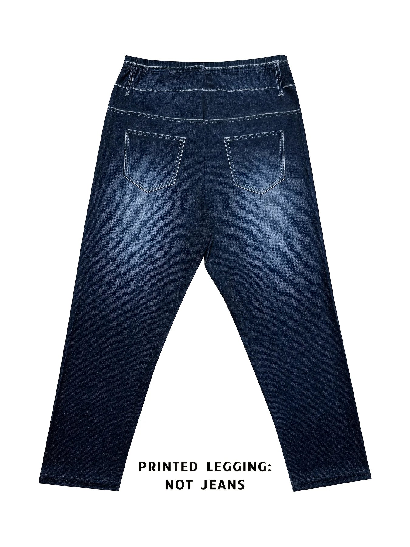 Printed Leggings - Non-Denim Fabric, Women's Summer Capri Leggings, Denim-Look Printed Leggings