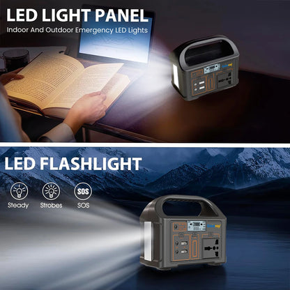 Gaiaray 100W All-in-one Power Station AC 220V Solar Generator   76.8Wh LiFePO4 Battery Emergency Portable Power Plant LED Light UPS Backup Power Bank For Outdoor Camping Travel Fishing Tool