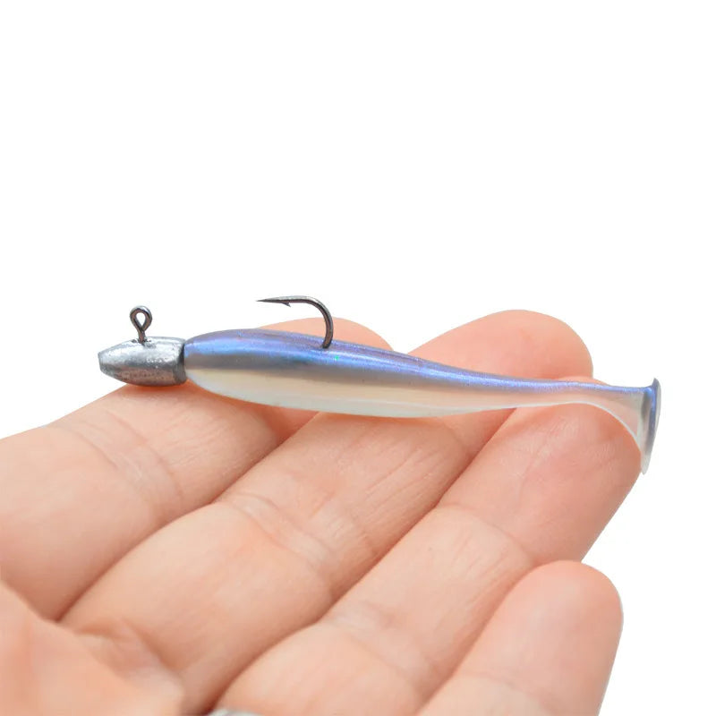 3.2g 6.2cm T-tail Soft Fishing Bait Matched With Head Hooks Artificial Wobblers Swimbait Fishing Tackles For Bass Pike Pesca