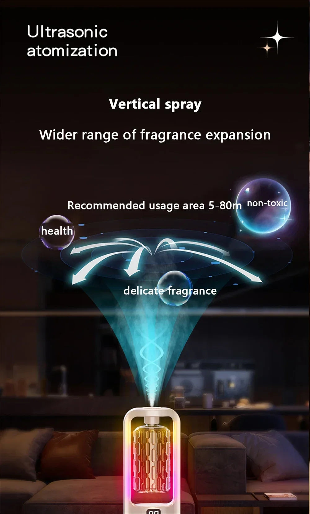 Portable Diffuser Automatic Electric Charge Aroma Machine with Essential Oils Fragrance Spray Wall-mounted Deodorization Toilet