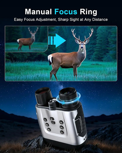 4K Night Vision Goggles with Holographic Display, Night Vision Binoculars 9000mAh Battery 1314 FT Range