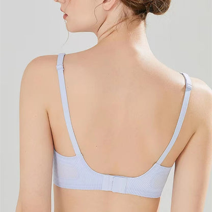 Dam Sömlös Randig BH – Push-up Trådlös Samlande Liten Byst Urhålad Design, 5 Färger S–XL