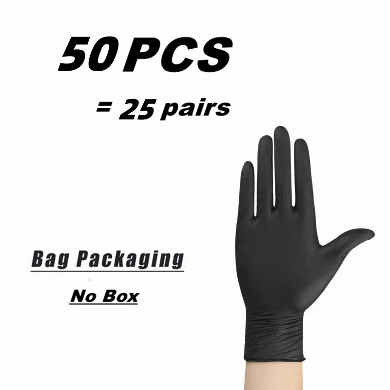 Svarta Nitrilhandskar Engångs – Latexfria, S–XL, 10/20/50/100-pack
