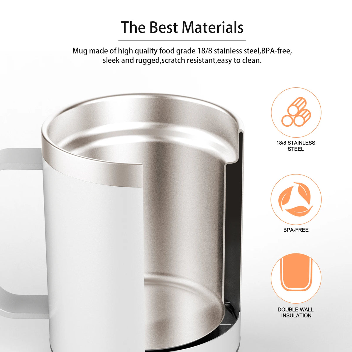 Self Heating Coffee Mug USB Powered Heated Cup with Temperature Control 131℉ Electric Coffee Mug Warmer for Desk Heated Mug
