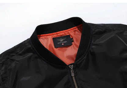 Herr Bombarjacka 2026 – Lös Passform Hip Hop Streetwear Anpassningsbar Logo Plus-Storlek XS–8XL Röd/Navy/Grön/Svart