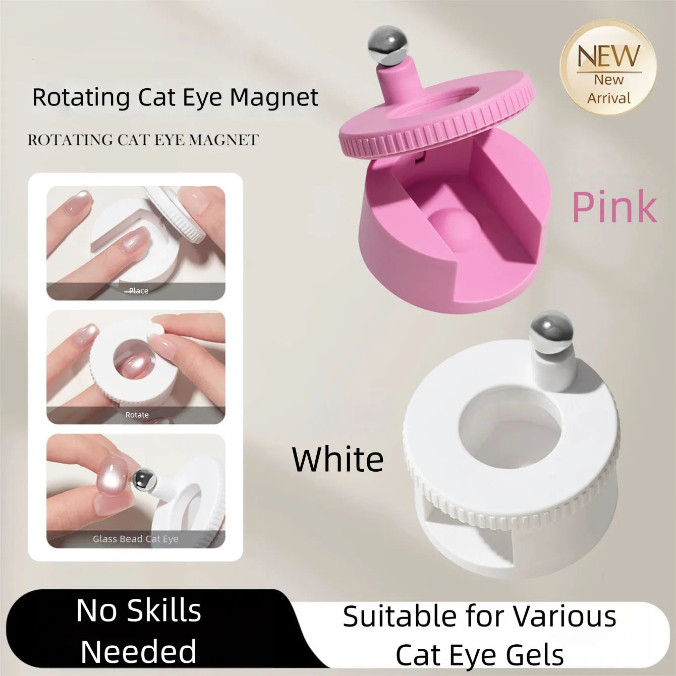 New 8in1 Nail Magnet Multi Functional For Attracting Glass Beads Cat Eye Nail Polish And Gel Polish