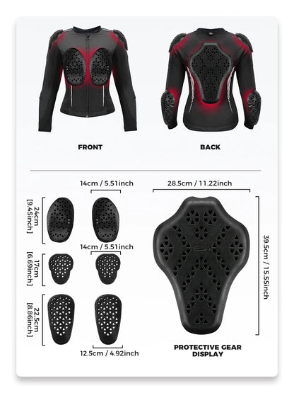 Motorcycle Riding Jacket Summer Breathable Men Women with 7Pcs Set CE Protective Gear Soft Mesh Body Protector Moto  Equipment