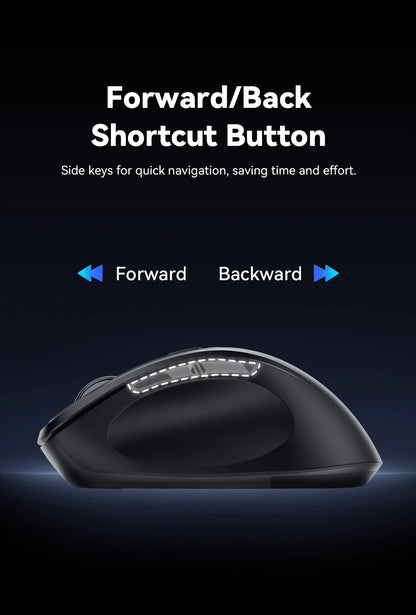Vention Ergonomic Wireless Mouse Bluetooth 5.1 Dual-Mode USB 2.4G Mouse 4000 DPI 6 Buttons Mouse for PC MacBook Pro Tablet Mice