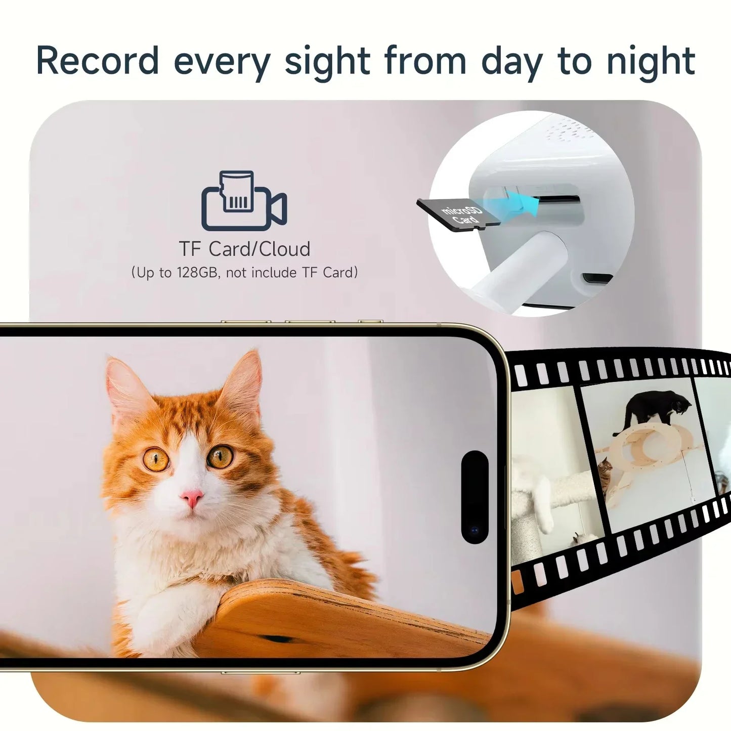 2.4/5GHz WiFi 3MP 1080P HD Night Vision Paste Mount Security Camera Indoor Phone Remote Home Surveillance Safety Monitoring