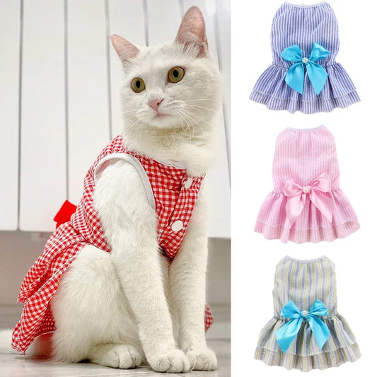 Sommarklänning för husdjur katt valp prinsessa