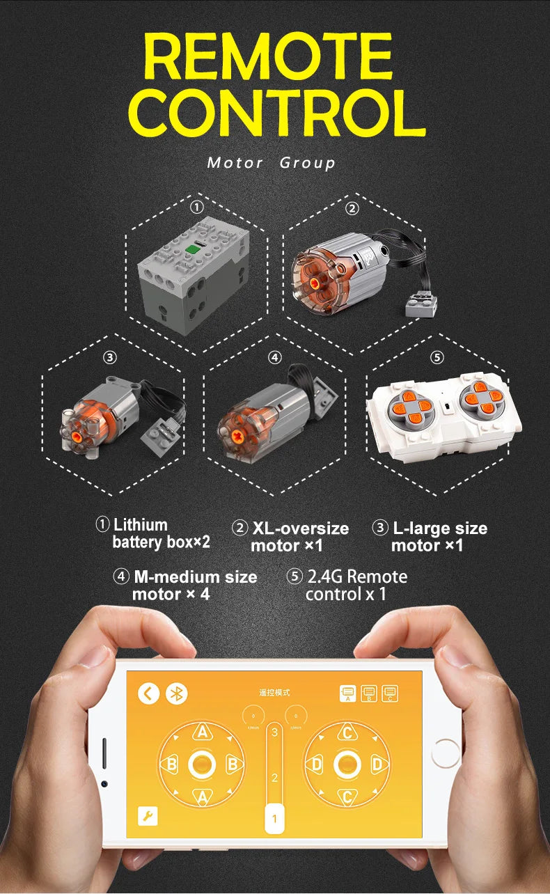Mould King 13112 Technical Car Toys The MOC-2513 APP&RC Motorized Excavator Model Building Blocks Bricks Kids Christmas Gift