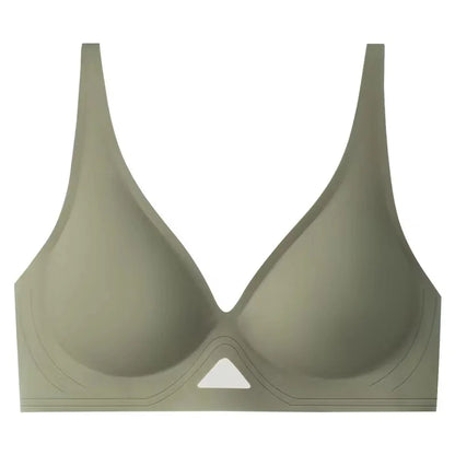 Women's Seamless Bra Push-Up Bralette With Pads U-Shape Back Non-wire Underwear Mesh Splice Breathable V-Neck Sexy Lingerie S-XL